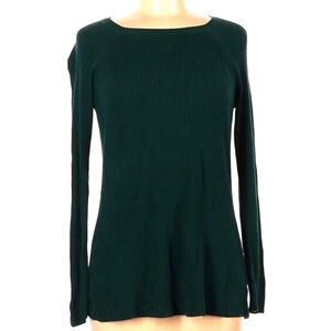 🌿 Fabulous Dark Emerald Green Ribbed Sweater Top - M